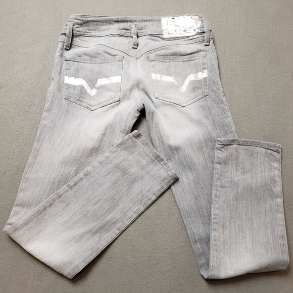 Diesel Industry -  Matic Jeans - Size 25 stretch metallic silver designs - Picture 3 of 16
